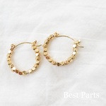2pcs フープピアス スクエア ゴールド