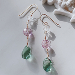 ✳︎14kgf✳︎フローライトのツイストロングピアス