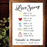 ❤️イラスト  Love Story ラブストーリー 結婚式 ウェルカムボード ウェディング A4サイズ