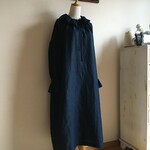 バイオウォッシュ加工リネンNVで作ったラッフル襟＆ラッフル袖ワンピース