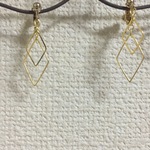 カクカクひし形ダブルイヤリング🌙ゴールドカラー ダイヤ形