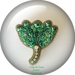 ビーズ刺繍ブローチ　〜Coup de Coeur〜Imaginary flower 