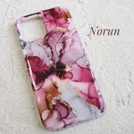 スマホケース 現品 iPhone12promax アルコールインクアート 