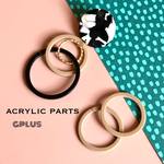 送料無料【6pcs アクリルデザイン⑲ベージュS】 チャーム パーツ 