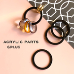 送料無料【6pcs アクリルデザイン⑲ブラックS】 チャーム パーツ 