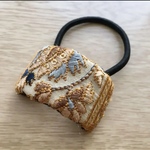 インド刺繍 ヘアゴム handmade ベージュ ブラウン