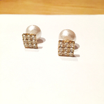 クリスタル squareコットンパール*ピアス