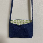 シンプル⭐︎サコッシュ♪（ブラッシングデニム×メロン）