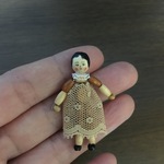 ウッデンペグドール風ミニチュアドール・ウッドビーズの人形