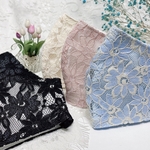 ★予約販売★春色レースマスク おしゃれマスク ピンク サックス アイボリー 3月上旬発送ブラック 黒マスク マスクカバー