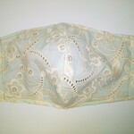 クールガーゼ使用刺繍レース立体マスク、マスカット