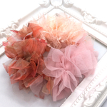 再々…販＊シュシュ＊Lilas〜ライラックの花びら〜花柄ピンクチュール×レース