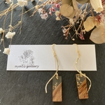 キラキラバイカラーウッドピアス