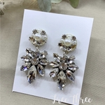 結婚式仕様 ラインストーン＆パールのキラキラピアス