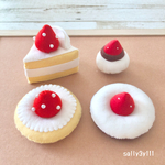 いちごのおやつ♡フェルトままごと♡和菓子とケーキとドーナッツ