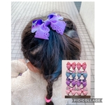 8個セット　ハンドメイド　鬼　リボン　滅　の和柄　ヘアゴム   刃柄　キラキラ　紫　赤　
