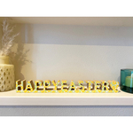 2点限定☆ウッドオブジェ  イースター　HAPPY EASTER イエロー花柄　置物　木製