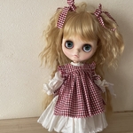 チェックエプロンドレスセット
