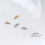 ミニピアス▷mat beads mini pipe×mini pearl ピアス/ノンホールピアス/ノンホールイヤリング＊受注製作＊　マットゴールド マットシルバー ギフト イヤリング 母の日
