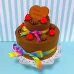 【2段セット】フェルトケーキBOX 2段ケーキ 〜チョコ〜