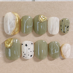 no21:くすみgreen ネイルチップ