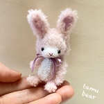 ミニチュア モールアート 大きいうさぎちゃん ピンク テディベア**Tamu bear 