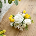 ー胸元を華やかに彩るー『ブランローズ&ミモザのコサージュ2021』