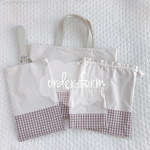 order item ブラウンギンガムの巾着大
