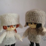耳当て付き帽子　4色シャインモヘア　ねんどろいどサイズ　