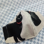 黒猫マスク（大人用）白