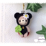 幸せ運ぶ♪てんとう虫の着ぐるみ♪mameくまストラップ（レッド）