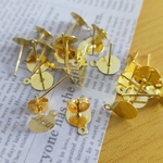 gtg8[500個]8mm 平皿カン付きピアス キャッチセット ゴールド