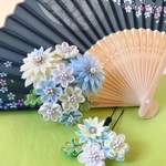 爛漫(晴れ晴れ)  つまみ細工髪飾り