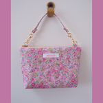 ビニコのちいさなOTOMOバッグ　LIBERTY　Tatum　テイタム　ピンク系　（中布・1+2分割ポケット・マチ付き）