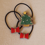 クリスマスヘアゴム＊ビーズ刺繍＊