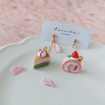 🌸桜チーズケーキと苺ロールケーキのピアス/イヤリング* ミニチュア