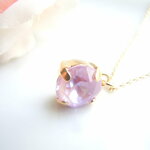 🌸新色🌸【クリスタルラベンダーディーライト】スワロフスキー一粒【ネックレス】ゆらゆら 　冬　シンプルネックレス