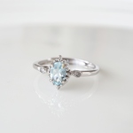 silver925 アクアマリン リング(6×4mm)