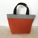 SALE！綿麻帆布のミニトートバッグ＊レンガ