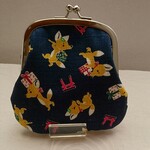 なつめ様予約品 オキツネさ柄のポケット付小銭入れ ( 紺)