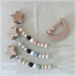 toy holder［wood×silicon］歯固め　おもちゃ　タオル　おしゃぶり　ホルダー出産祝い　マルチクリップ