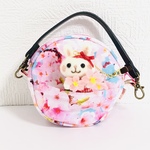 【予約品】桜満開のまん丸ポーチとウサギちゃん【m様専用】