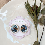 ビーズ刺繍ピアス...海のそこ