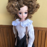 リカちゃん服＊大きなフリル襟ブラウス・ホワイト