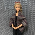 【Barbie】マーガレットボレロ《ボルドー系ストライプ》