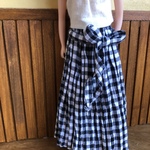 リカちゃん服＊ウエストリボン付きスカート・チェック