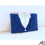 sample sale☆送料無料☆ I ♥︎ Tuxedo mini  pouch,移動ポケット (navy)