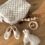 ハンドメイド　マルチポーチ  オムツポーチ  キルティング×チェック　