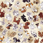 USAファブリック　ロラライハリス　Tossed  Doggies