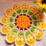  【送料無料】【ハンドメイド】お花の座布団  円座☆10